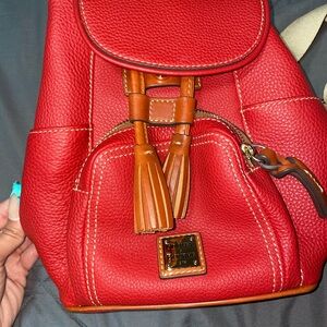 Dooney & Bourke Red Leather Backpack